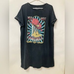 HRT & LUV Western T-shirt Dress Womens Sz S Cowgirl Nashville Bar Concert west